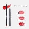 Aura Retractable Brush for application on lips or eyes. Liner Brush, Lip Gloss, Eyeshadow Concealer Brush. 2 Pieces Double-ended Lip Applicator with Cap, (Black/Gold) view 3