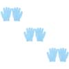 Angoily 6pairs Exfoliating Bath Gloves Five Finger Scrubber Mitts for Men and Women Soft and Stretchy Design for Spa Shower and Sauna Blue view 1