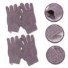 Angoily 4pairs Exfoliating Bath Gloves Five Fingers Body Scrub Mitts for Men and Women Purple for Shower and Sauna Easy to Clean Stretchy Design for Hand view 2