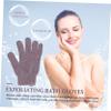 Angoily 4pairs Exfoliating Bath Gloves Five Fingers Body Scrub Mitts for Men and Women Purple for Shower and Sauna Easy to Clean Stretchy Design for Hand view 3