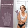 Angoily 4pairs Exfoliating Bath Gloves Five Fingers Body Scrub Mitts for Men and Women Purple for Shower and Sauna Easy to Clean Stretchy Design for Hand view 4