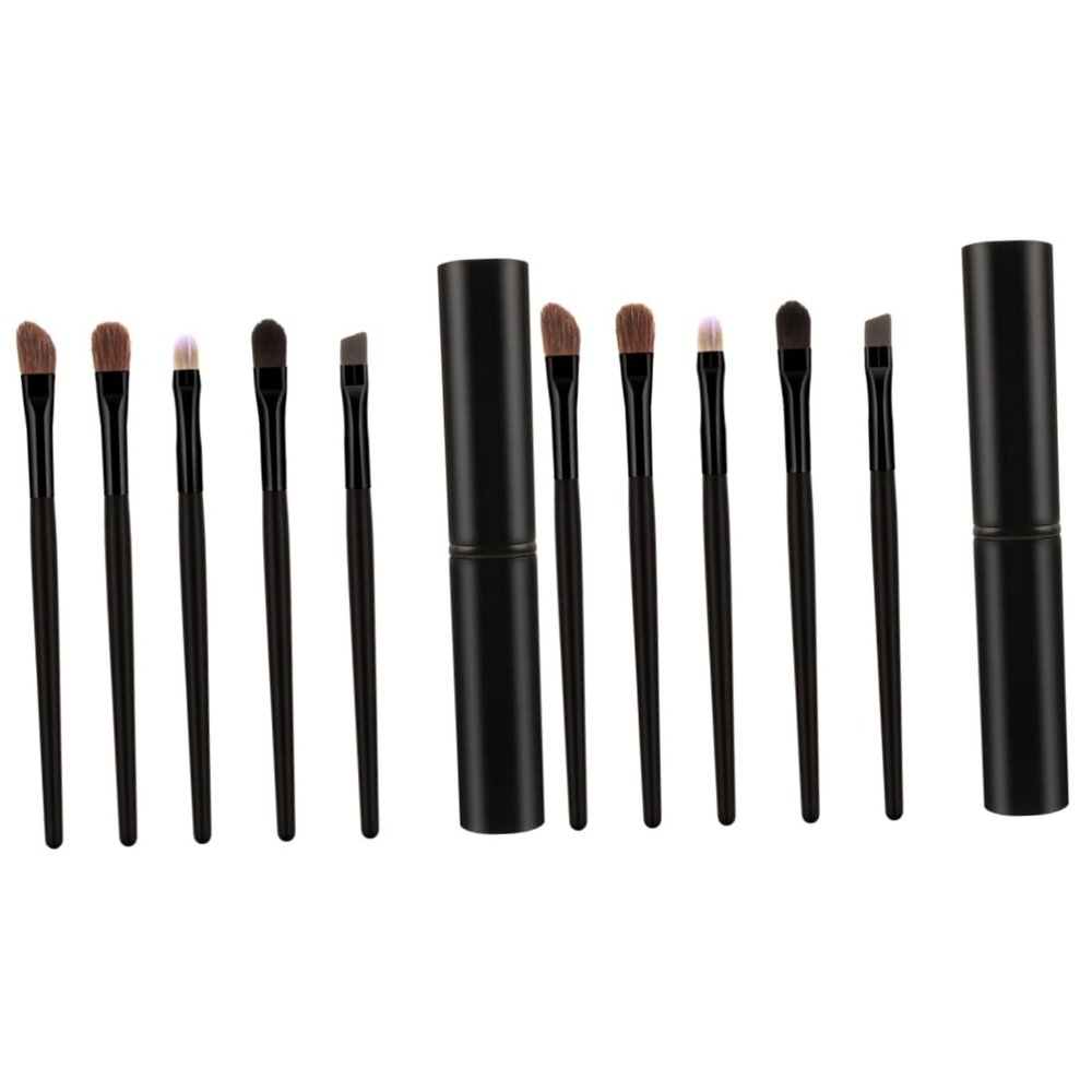Angoily 10pcs Eye Makeup Brush Case Eyeshadow Brush Kit Daily Eye Makeup Tools Portable Eyeliner Applicator Tool Travel