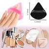 8 Pieces Triangle Powder Puff with 4 Travel Cases, Triangle Makeup Puff, Reusable Velour Makeup Sponge Blending Puff for Loose Powder and Foundation, Beauty Makeup Tools (4 colors) view 2