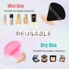 8 Pieces Triangle Powder Puff with 4 Travel Cases, Triangle Makeup Puff, Reusable Velour Makeup Sponge Blending Puff for Loose Powder and Foundation, Beauty Makeup Tools (4 colors) view 3