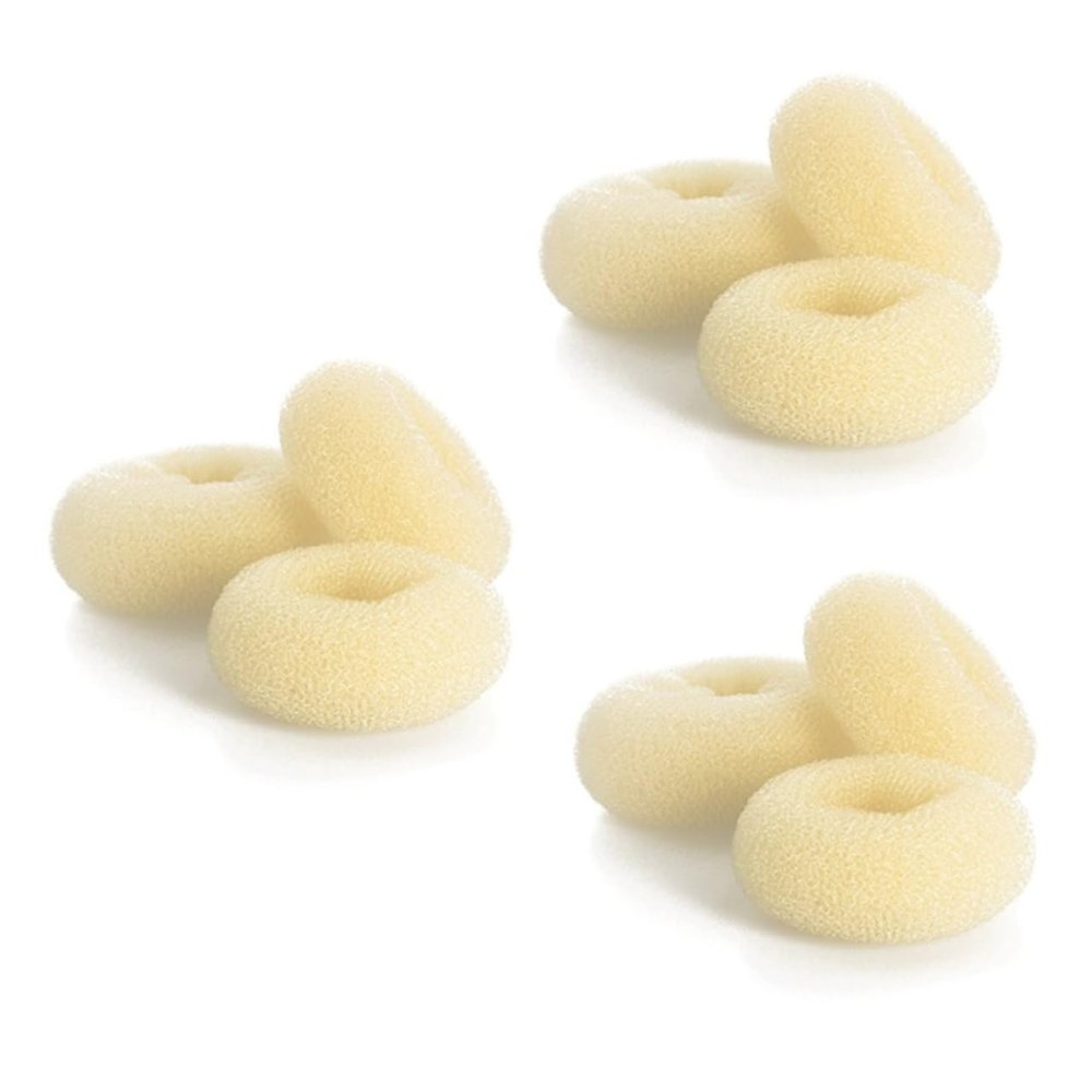 Angoily 9pcs Hair Donut Bun Maker Ballerina Style Chignon s Beige for Easy and Elegant Updos for Dance and Special Occasions