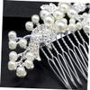 Angoily Pearl Rhinestone Wedding Hair Comb Bridal Headdress Half Updo Accessory view 3