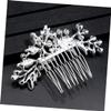Angoily Pearl Rhinestone Wedding Hair Comb Bridal Headdress Half Updo Accessory view 4