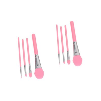 NOLITOY 8pcs Silicone Makeup Applicator Versatile Makeup Brushes for Liquid Foundation Facial Masks Eye Shadows Soft Non-absorbent Brushes for Women Girls