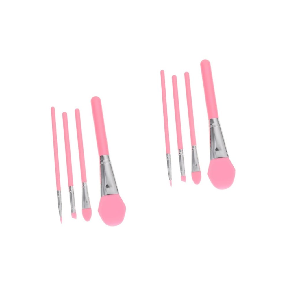 NOLITOY 8pcs Silicone Makeup Applicator Versatile Makeup Brushes for Liquid Foundation Facial Masks Eye Shadows Soft Non-absorbent Brushes for Women Girls