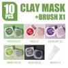 10 Pods Clay Facial Mask Set - Rose, Green Tea, Eggplant, Avocado, Dead Sea Mud, Mud Mask Deep Pore Cleansing Acne Blackhead Removal Men & Women Face Mask Skin Care,Two To Three Times A Week. view 2