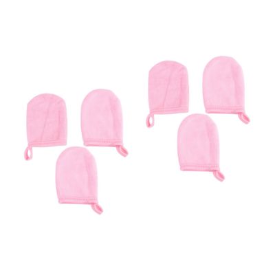 NOLITOY 6pcs Makeup Gloves Thickened Facial Cleaning Pads for Soft and Washable Powder Puff for Daily Skincare Routine