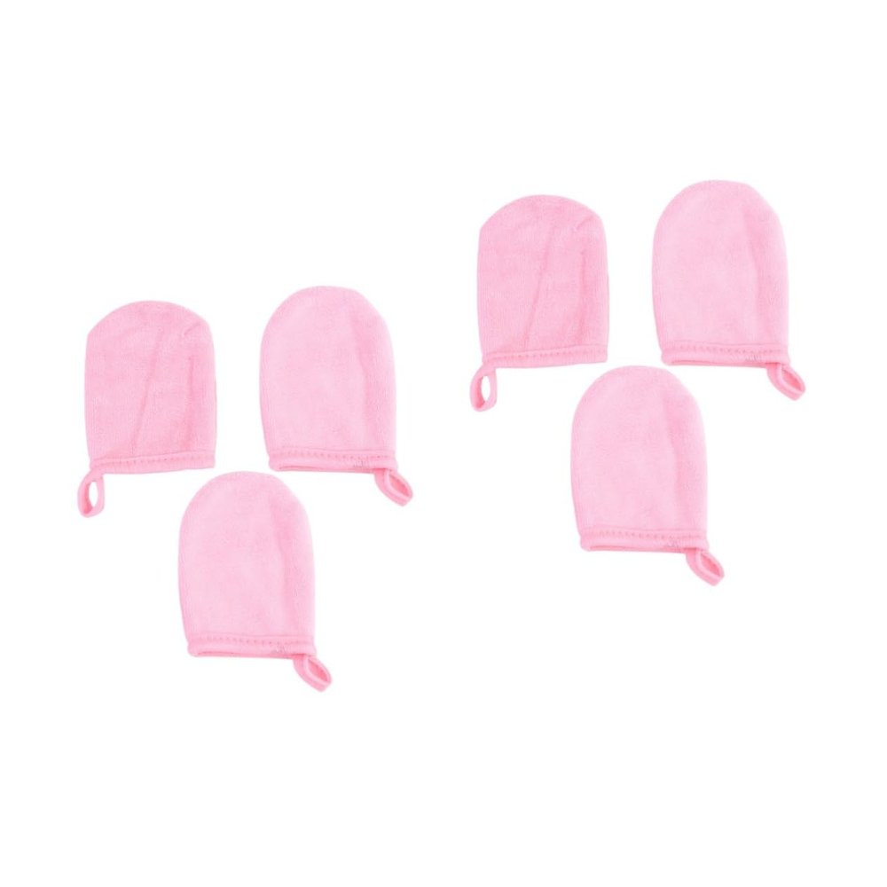 NOLITOY 6pcs Makeup Gloves Thickened Facial Cleaning Pads for Soft and Washable Powder Puff for Daily Skincare Routine