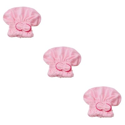 Housoutil 3pcs Elastic Shower Cap Fast Drying Microfiber Hair Drying Cap for Dry Hair Reusable Bathing for Long Accessories