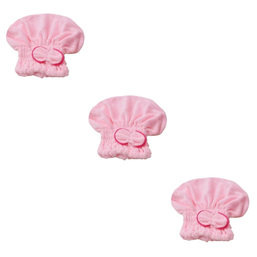 Housoutil 3pcs Elastic Shower Cap Fast Drying Microfiber Hair Drying Cap for Dry Hair Reusable Bathing for Long Accessories