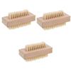 FRCOLOR 3pcs Wooden Handle Dual-sided Natural Bristle Nail Brush for Spa and Manicure Moderate Hardness Bristles for Nail Care and Cleaning Compact view 1