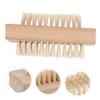 FRCOLOR 3pcs Wooden Handle Dual-sided Natural Bristle Nail Brush for Spa and Manicure Moderate Hardness Bristles for Nail Care and Cleaning Compact view 2
