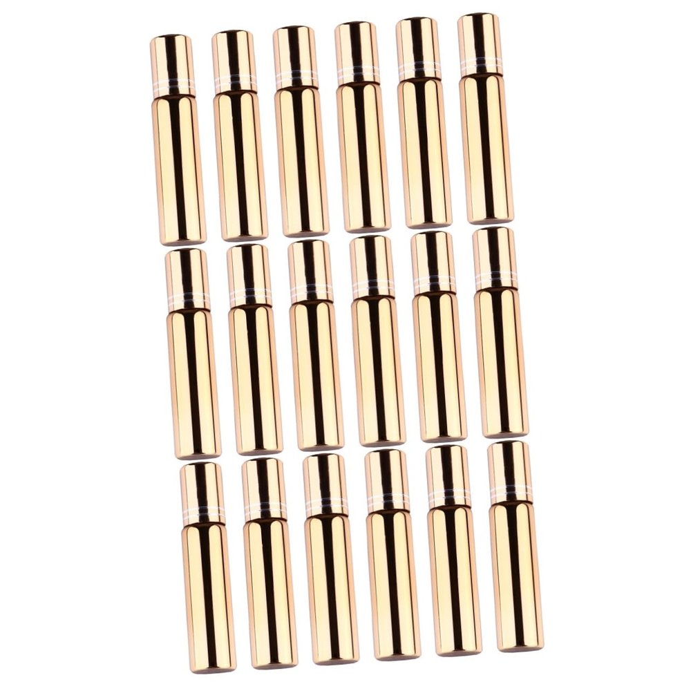 Housoutil 18pcs Roller Bottles Stainless Steel Refillable Travel Perfume Containers for Home and Aromatherapy
