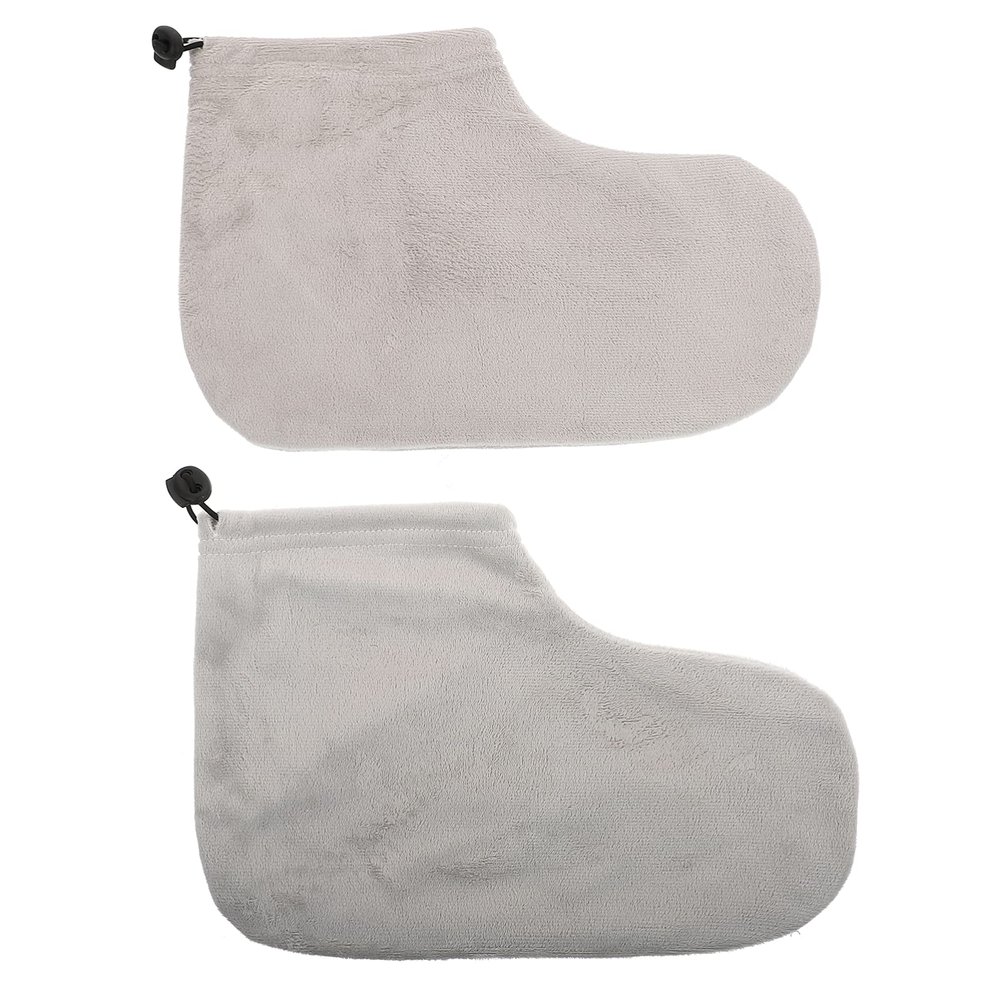 NOLITOY 2pairs Paraffin Wax Therapy Foot Covers Soft Cloth Foot Wraps for Moisturizing Care for Home and Spa Use Fits Gray