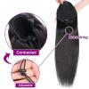 Ponytail Extension Silk Straight Ponytail Extension Remy Human Hair Clip In Drawstring Ponytail Extensions 8-26" Long Straight Human Hair Ponytail Hairpieces for Women Hair Extensions (Color : Natura view 3
