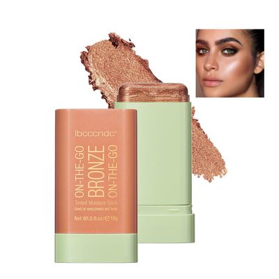 Aaiffey Cream Contour Stick,Bronzer Contouring Stick Facial Cream Highlight Contour Shaping Face Bronzer Makeup Blendable,Long Lasting 03-Rich Glow