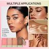 Aaiffey Cream Contour Stick,Bronzer Contouring Stick Facial Cream Highlight Contour Shaping Face Bronzer Makeup Blendable,Long Lasting 03-Rich Glow view 4