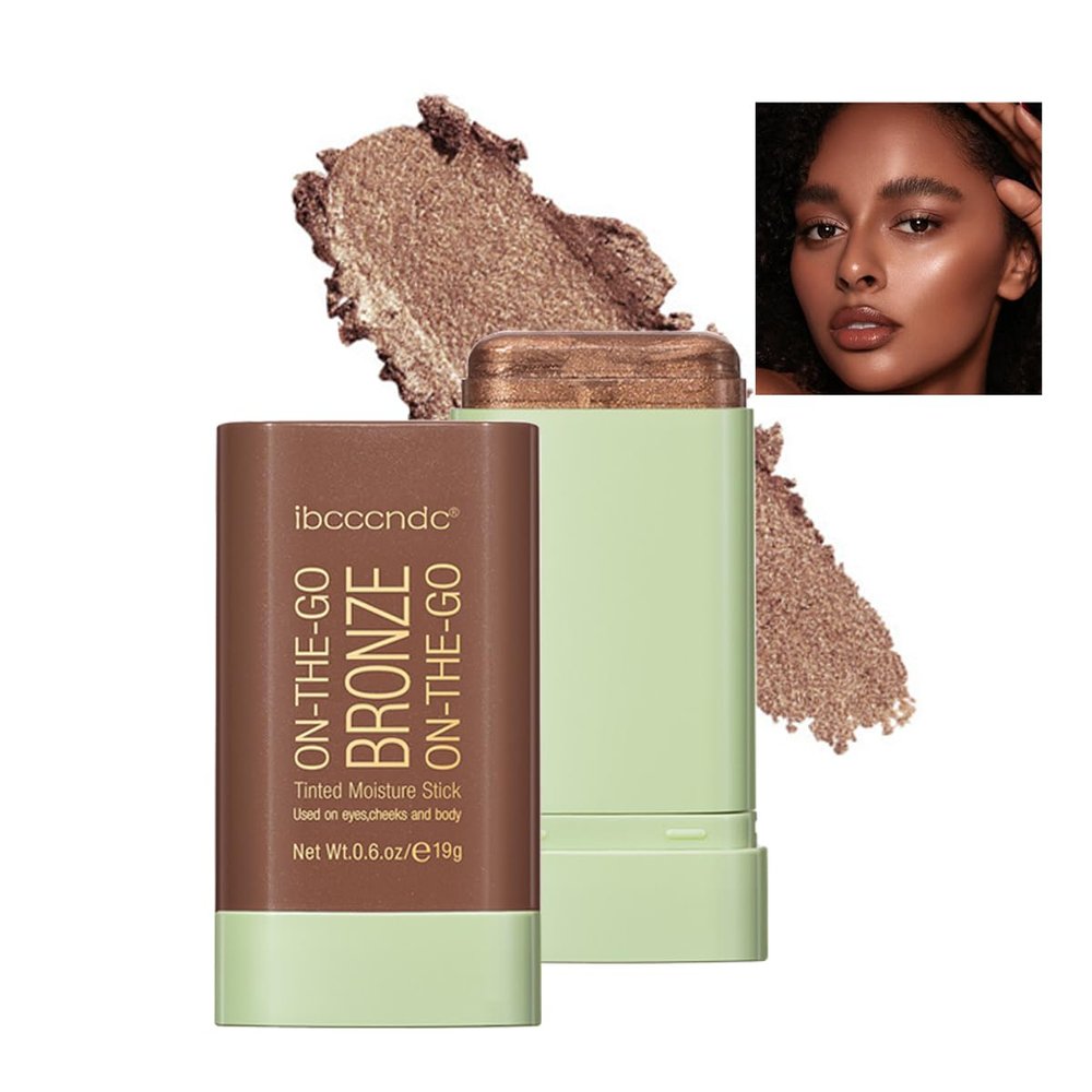 Aaiffey Cream Contour Stick,Bronzer Contouring Stick Facial Cream Highlight Contour Shaping Face Bronzer Makeup Blendable,Long Lasting 04-Beach Glow