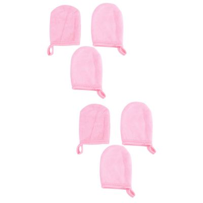 Angoily 6pcs Thickened Facial Cleaning Gloves for Makeup Removal Soft Cosmetic Powder Puff Cleaning Pads Washable and Reusable Makeup Cloth for All Skin Types