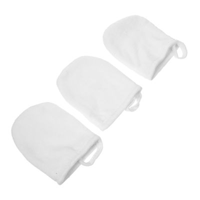 Angoily 2sets Makeup Powder Puff Exfoliating Gloves Face Washing Mitt Makeup Removal Gloves Facial Cleansing Pads 3pcs*2