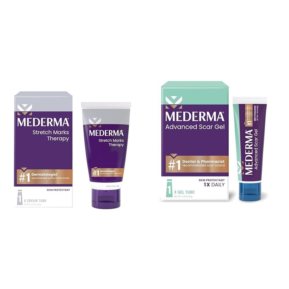 Mederma Stretch Marks Therapy, Helps Prevent and Treat Stretch Marks, Safe to Use When Pregnant & Advanced Scar Gel, Treats Old and New Scars, Reduces the Appearance of Scars from Acne