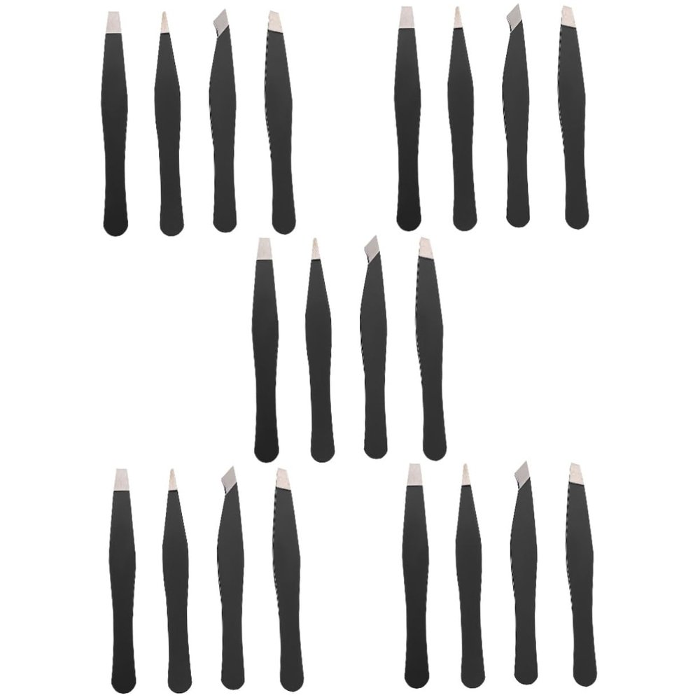Angoily 20pcs Stainless Steel Eyebrow Tweezers Durable Brow Clips for Precise Grooming Compact and Portable Eyebrow Hair Removal Tools for Women