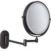 ErdbaR USB Rechargeable Bathroom Mirrors Wall Mounted Makeup Mirror Black, Upgrade 0.5h Auto Off LED Shaving Mirror 1X/5X Magnifying Double Sided 360 Swivel Extendable, 8inch view 1