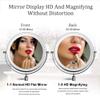 ErdbaR USB Rechargeable Bathroom Mirrors Wall Mounted Makeup Mirror Black, Upgrade 0.5h Auto Off LED Shaving Mirror 1X/5X Magnifying Double Sided 360 Swivel Extendable, 8inch view 2