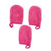 Angoily 9pcs Thickened Facial Cleaning Gloves for Makeup Removal Soft Makeup Mitts Washable Cosmetic Pads Rosy Color for Daily Use view 3