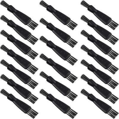 Patelai 20 Pieces Electric Shaver Cleaning Brush Small Clipper Brushes for Cleaning Razor Shaver Cleaner Black Double Sided Nylon Bristles Electric Trimmer Set Keyboard