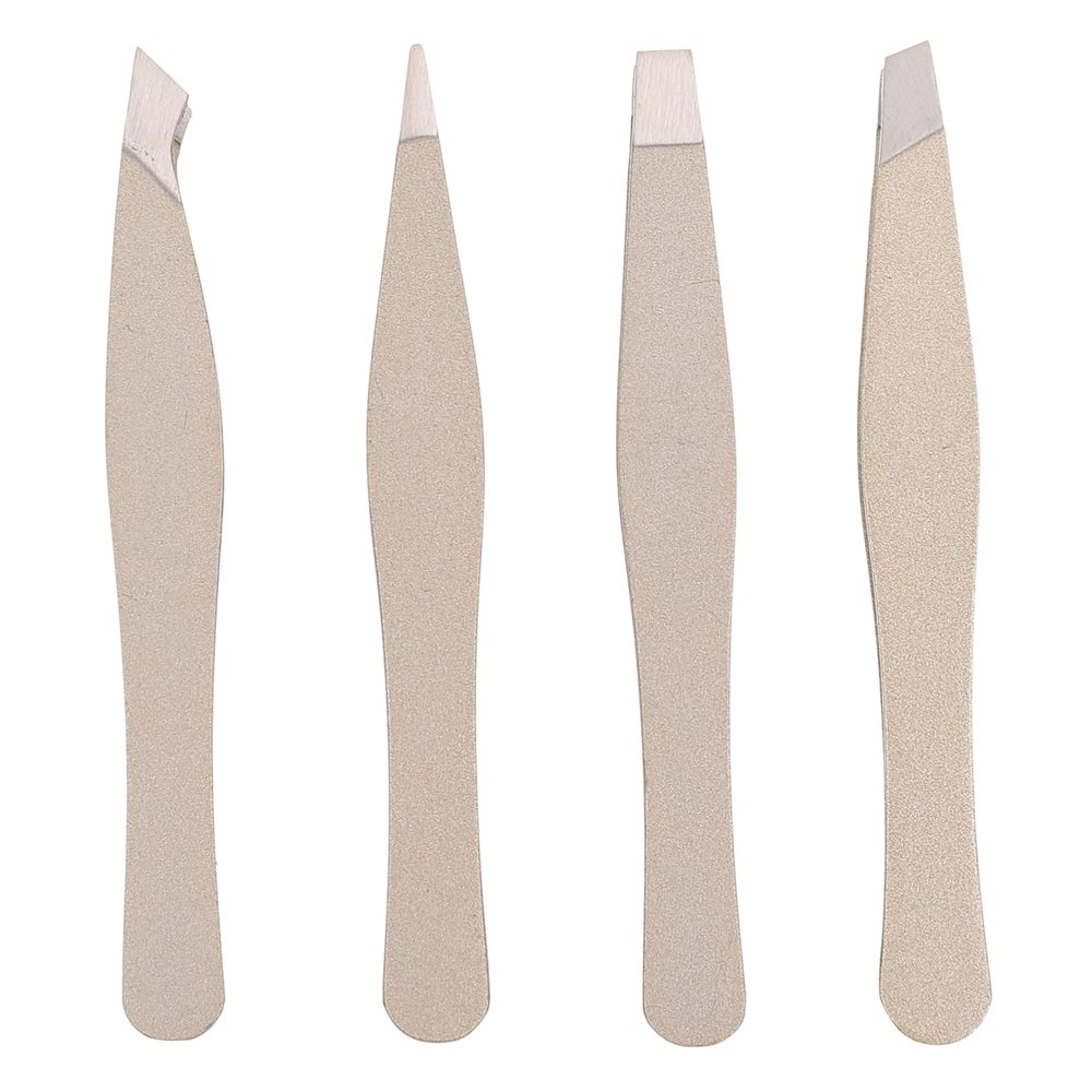 Angoily 4pcs Stainless Steel Eyebrow Tweezers Set Mini Hair Removal Tools for Precise Brow Shaping Durable and Lightweight Eyebrow Clamps for Travel and Grooming