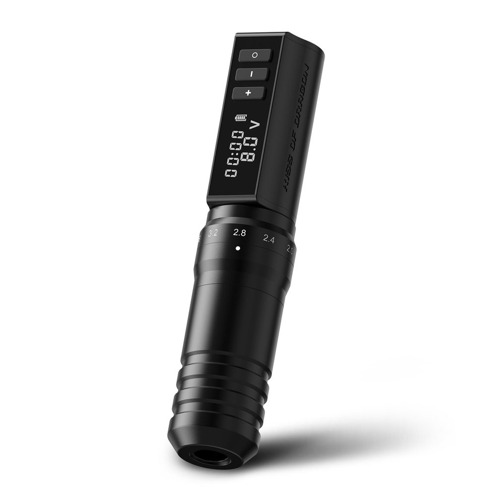 Tattoo Gun Wireless tattoo machine, 2400mAh Rotary Tattoo Machine with 6 stroke length Options, Pro Tattoo Guns with Coreless Motor Power reliable for all kinds of needles, ink-Kiss of Dragon