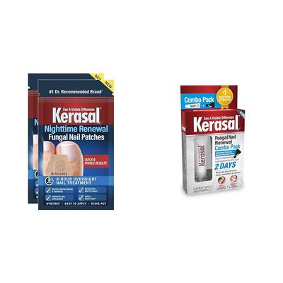 Kerasal Nighttime Renewal Fungal Nail Patches - 14 Patch Twin Pack - Overnight Nail Repair for Fungus Damage, Renewal & File Combo Pack