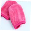 Angoily 6pcs Makeup Removal Gloves Thickened Facial Cleaning Pads for Gentle Makeup Removal Soft Cleaning Gloves Rosy Color Washable and Reusable for Daily Use view 4
