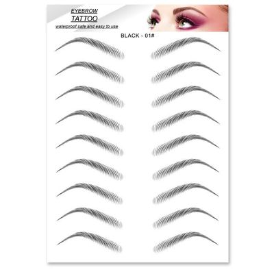 6 Sheets Eyebrow Tattoo Stickers Waterproof Eyebrow Transfers Stickers Grooming Shaping Fake Eyebrow Sticker for Women and Girls Makeup