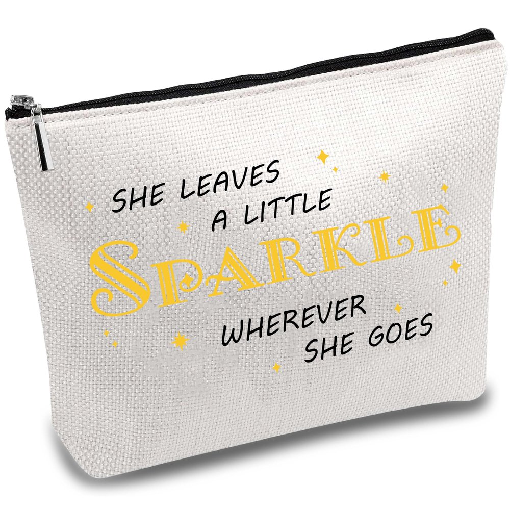 CREATCABIN Off White Canvas Makeup Bags Cosmetic Bag Multi Purpose Pen Case with Metal Zipper Toiletry Travel Bag Purse Pouches Sublimation Blanks for Women Keys Pencil Birthday Gifts 10x7 Inch