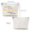 CREATCABIN Off White Canvas Makeup Bags Cosmetic Bag Multi Purpose Pen Case with Metal Zipper Toiletry Travel Bag Purse Pouches Sublimation Blanks for Women Keys Pencil Birthday Gifts 10x7 Inch view 2