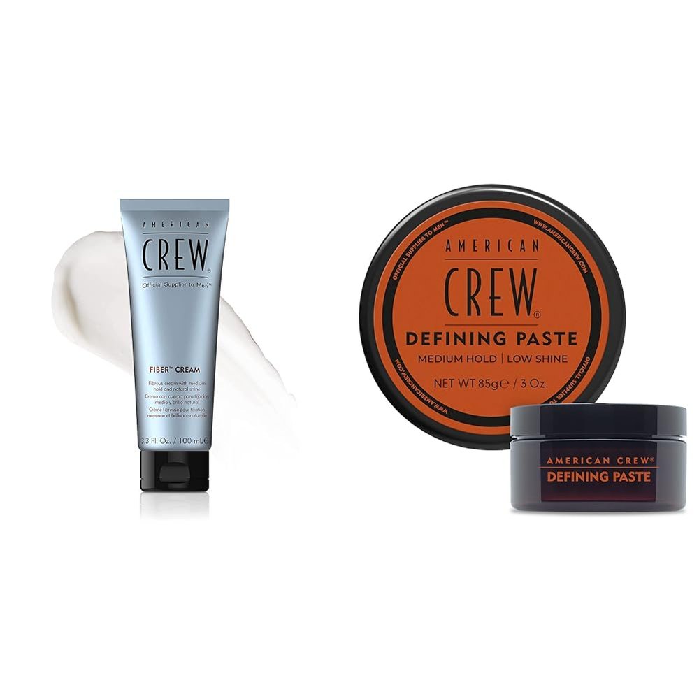 AMERICAN CREW Men's Fiber Cream, Like Hair Gel with Medium Hold & Natural Shine, 3.3 Fl Oz Men's Hair Defining Paste, Like Hair Gel with Medium Hold Hair Gel & Low Shine, 3 Oz