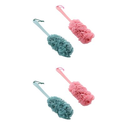 Angoily 4pcs Handle Bath Brushes Ergonomic Towels Scrubber Soft and for Back Massage and Dead Skin Removal