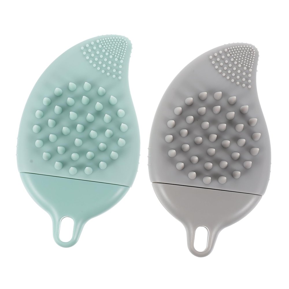 Angoily 6pcs Silicone Facial Cleaning and Scalp Massage Brush for Boy Girl Gentle Bathing and Exfoliating Tool for Soft Skin and Hair Grey Grey