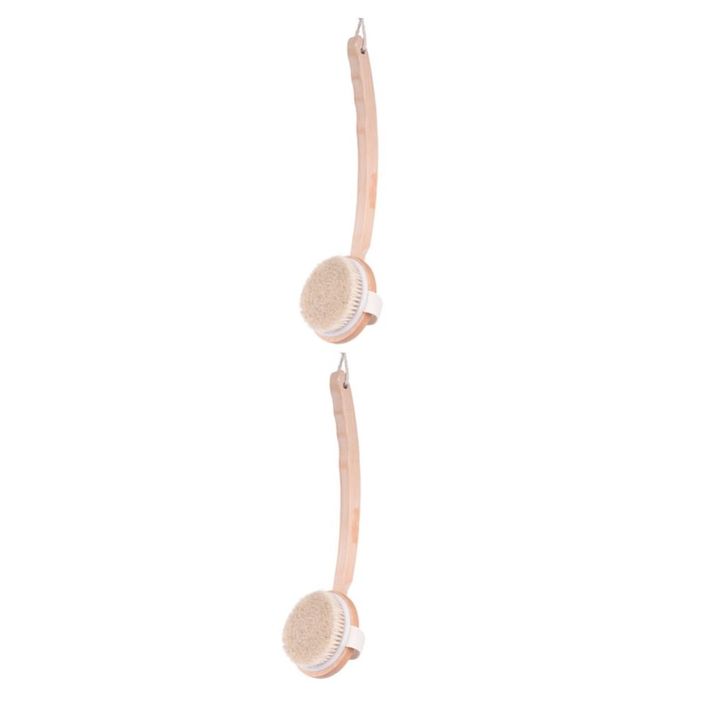 Angoily 2pcs Detangler Brush Body Exfoliation Bath Brush Scalp Scrubber Long Handle Bath Accessories