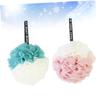 Angoily 2pcs Soft Mesh Shower Dual Bath Pouf White for Gentle Exfoliation Wash for Relaxing Spa view 3