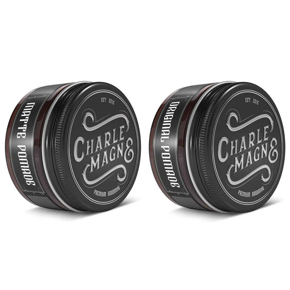 Charlemagne Pack of 2 Pomades - Matte Pomade for Men (100ML) & Original Pomade for Men (100ML)