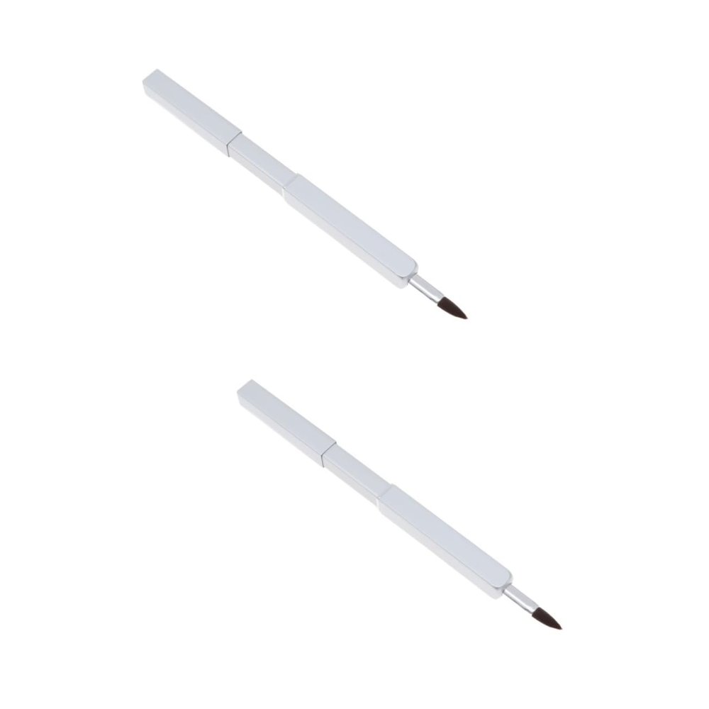 Angoily 2pcs Retractable Lip Brush Makeup Brush Lip Applicator Nylon Fiber Portable Makeup Tool Kit