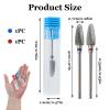 3/32" 5 in 1 Professional Carbide Nail Drill Bits Sets with Case, 2 Pack Tungsten Safety Drill Bits Tech Cuticle Bit Fast Remove for Manicurist Nail Salon Manicure Pedicure Gel Polishing (Round Head) view 2