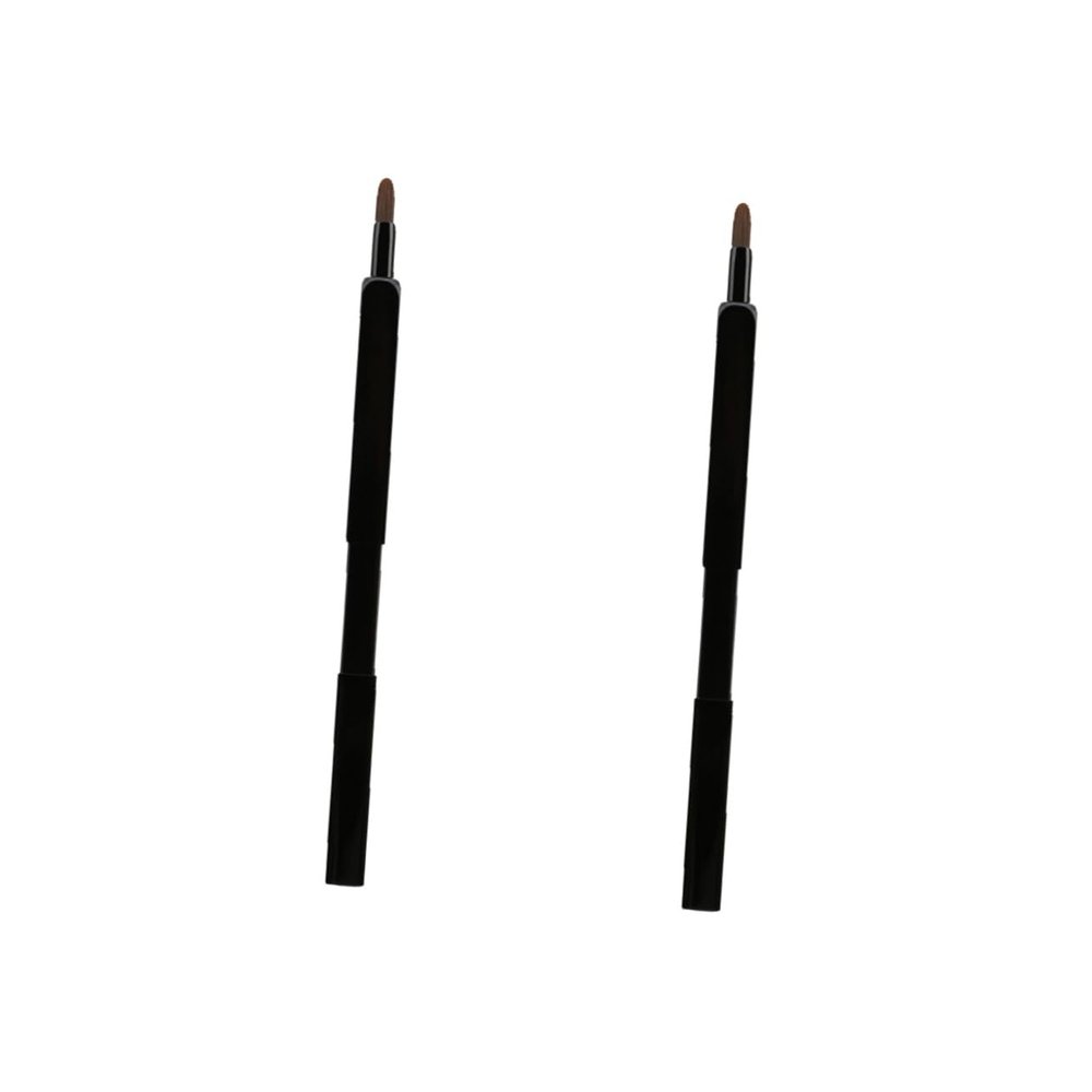 Angoily 2pcs Nylon Fiber Lip Brush Retractable Makeup Brush Handy Lip Applicator Makeup Tool Kit Face